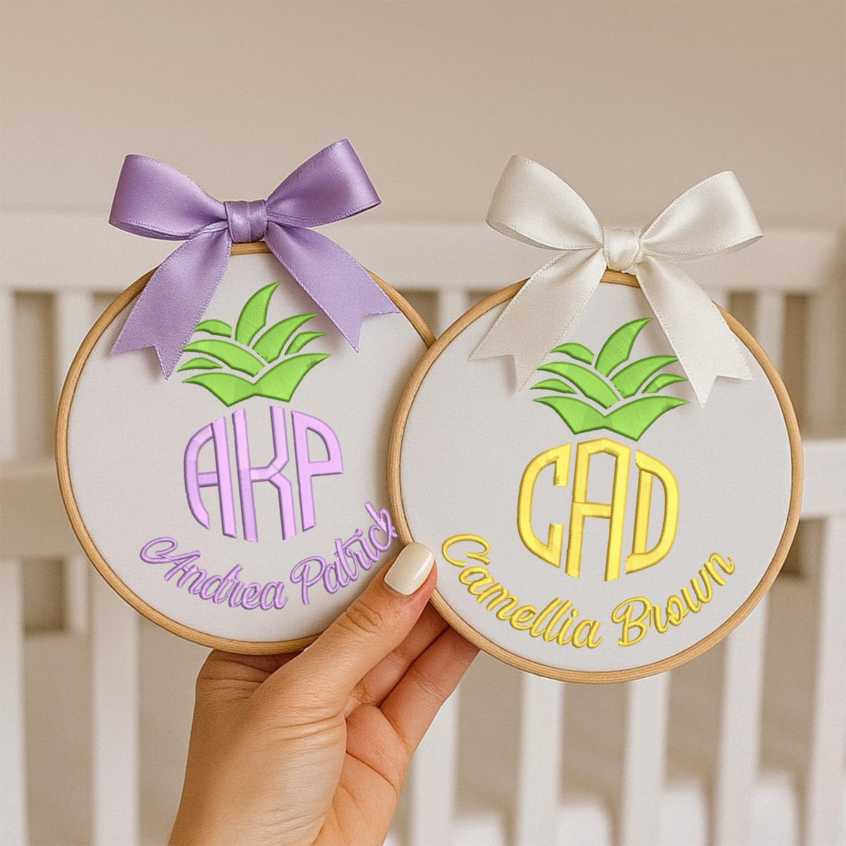 Personalized Embroidered Baby Name Hoop — 2 — image 3