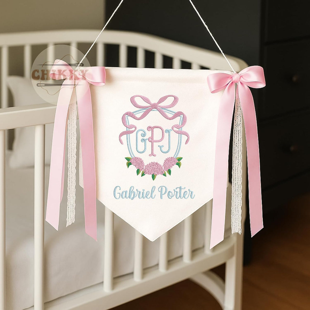 Personalized Embroidered Baby Name Banner — 11 — image 3