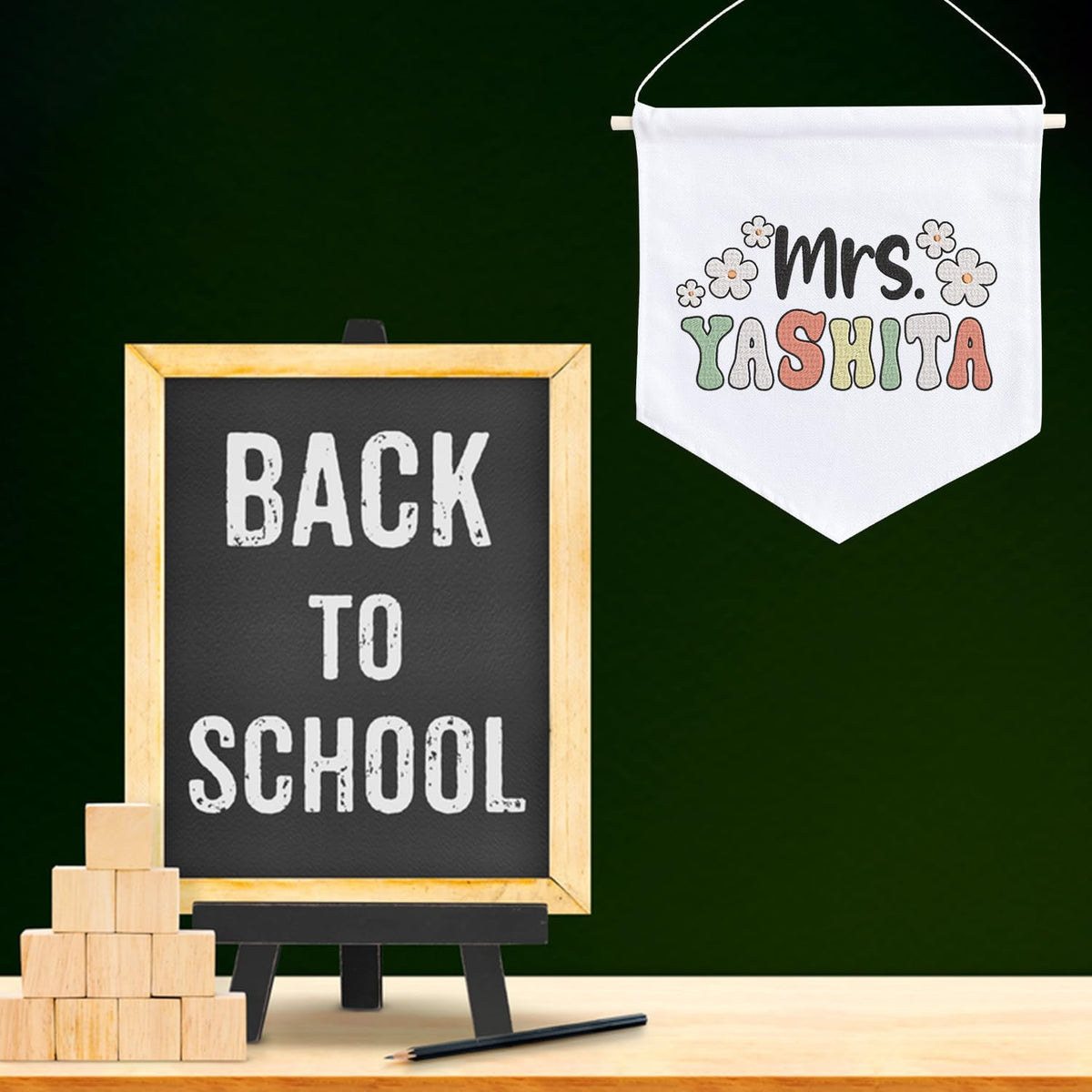 Personalized Embroidered Teacher Banner — 5 — image 3