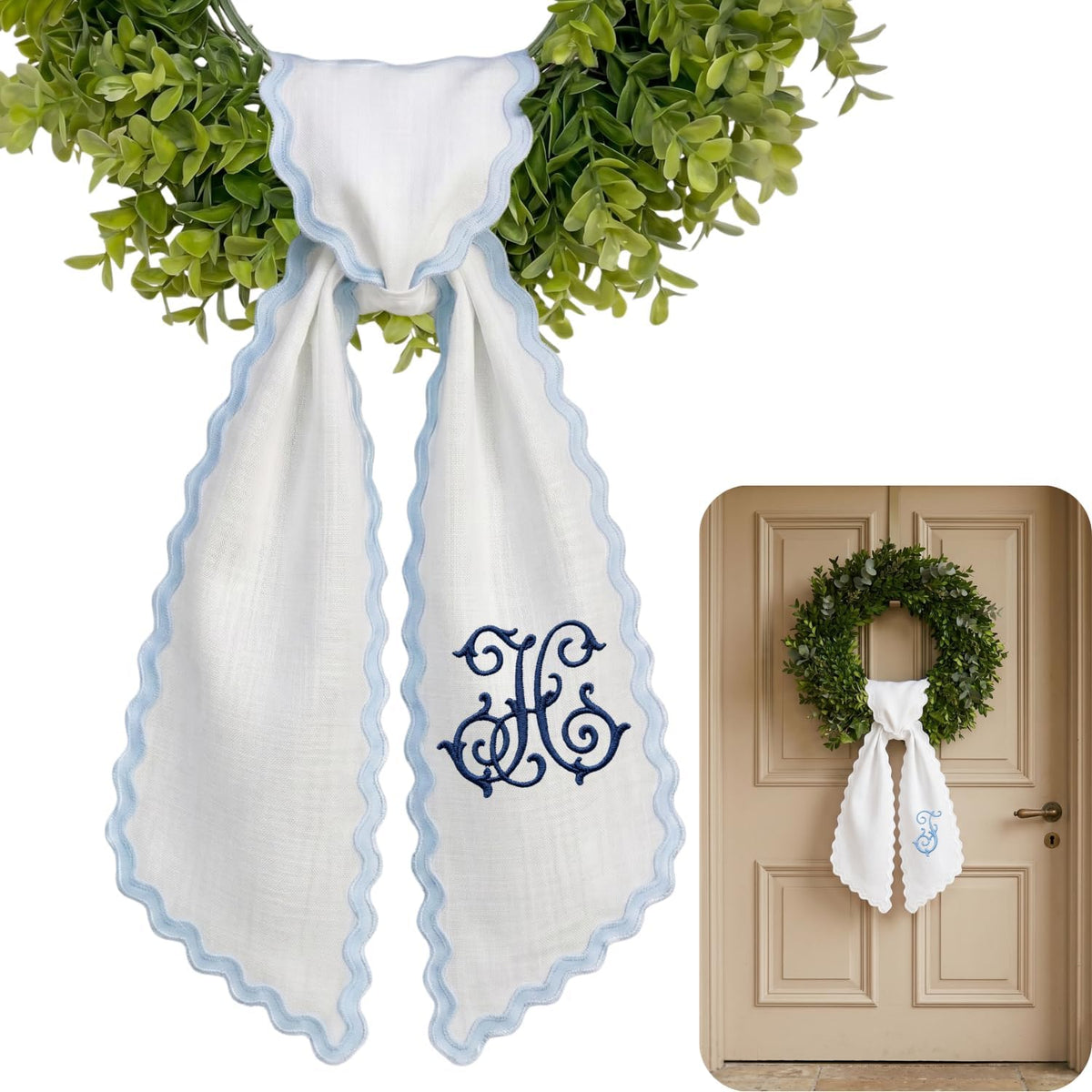 Christmas Personalized Wreath Sash