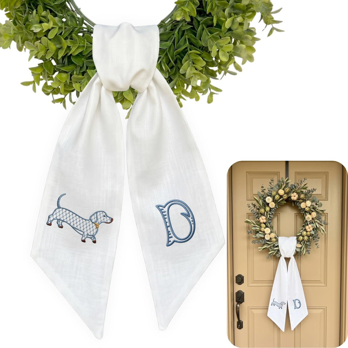 Christmas Personalized Wreath Sash