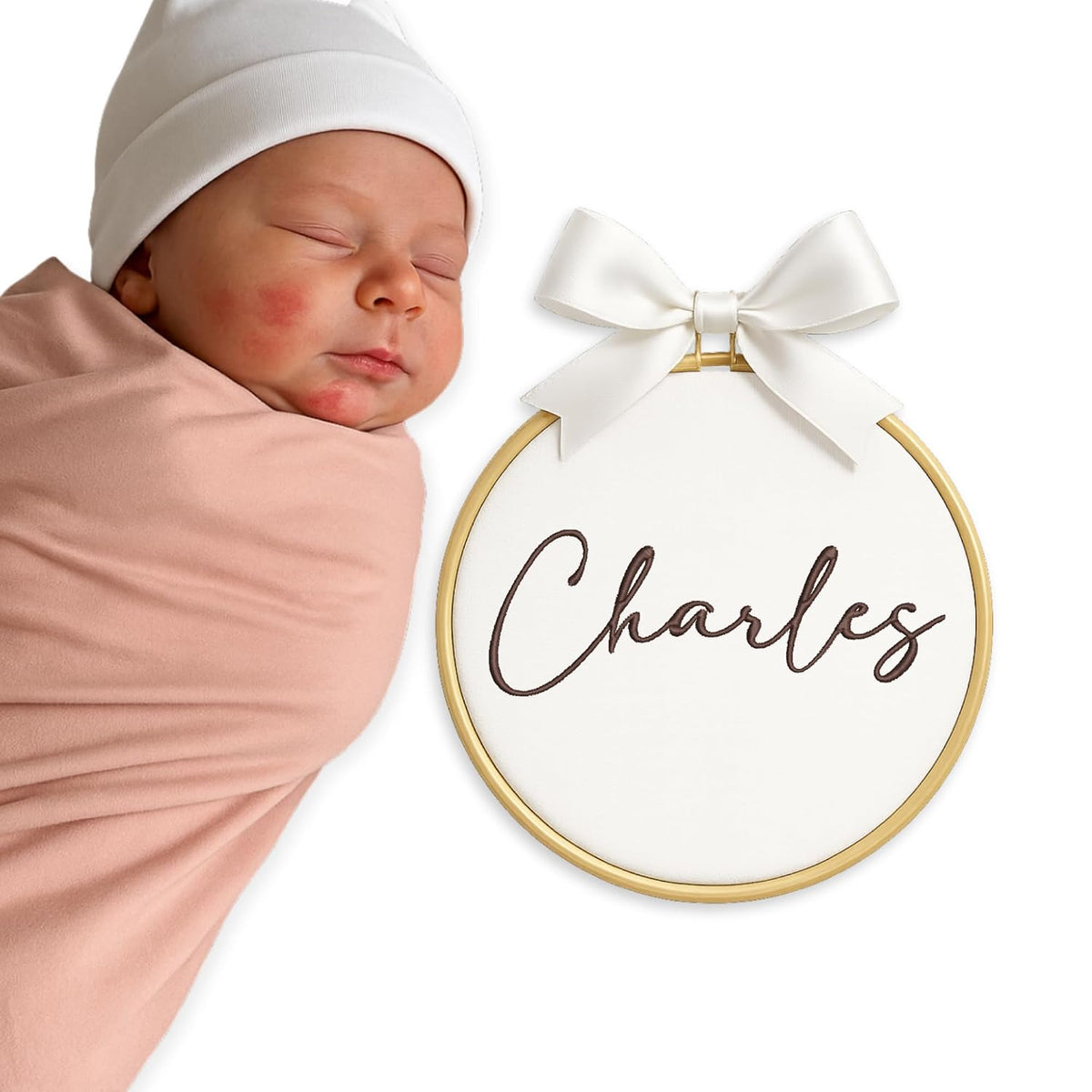 Personalized Embroidered Baby Name Hoop — 9