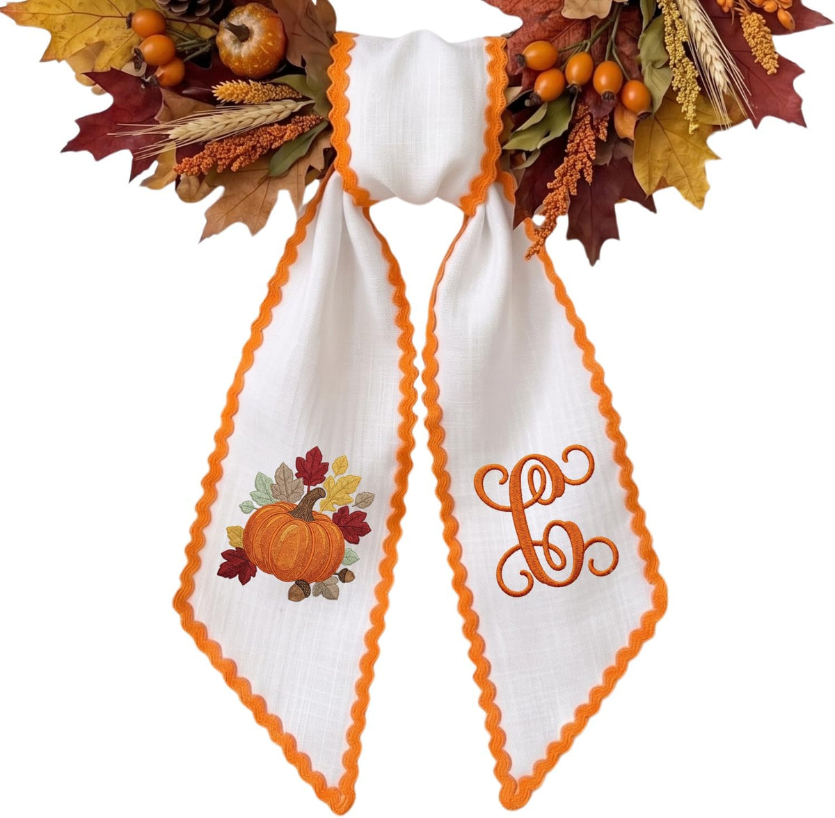 Autumn Personalized Wreath Sash