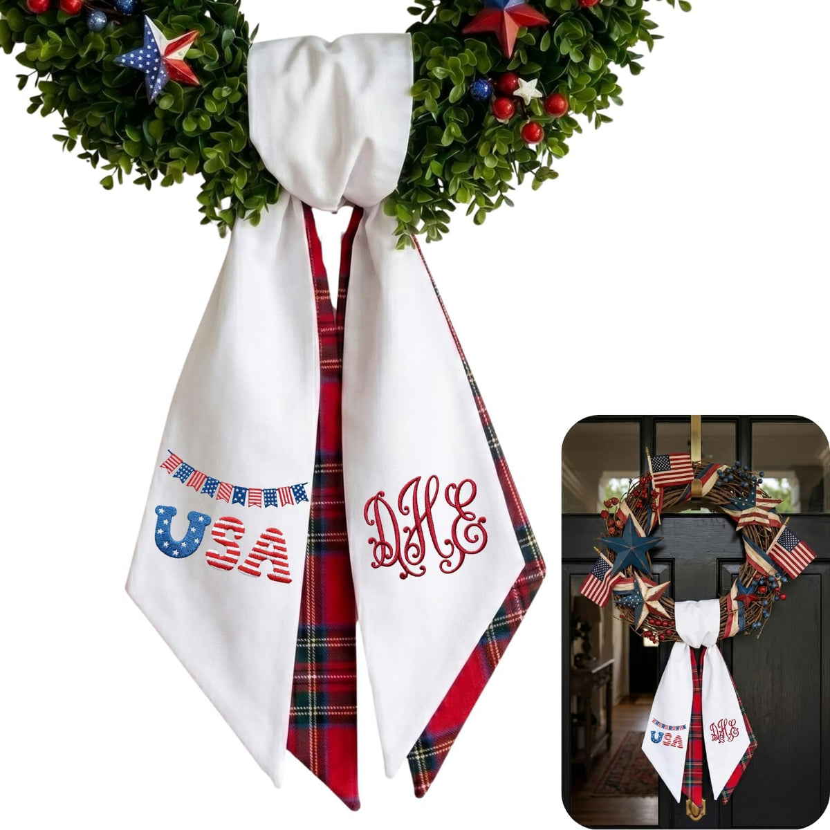 Patriotic Personalized Wreath Sash — 12