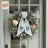 Monogram Personalized Wreath Sash — 2 - Blue Hydrangea — image 3