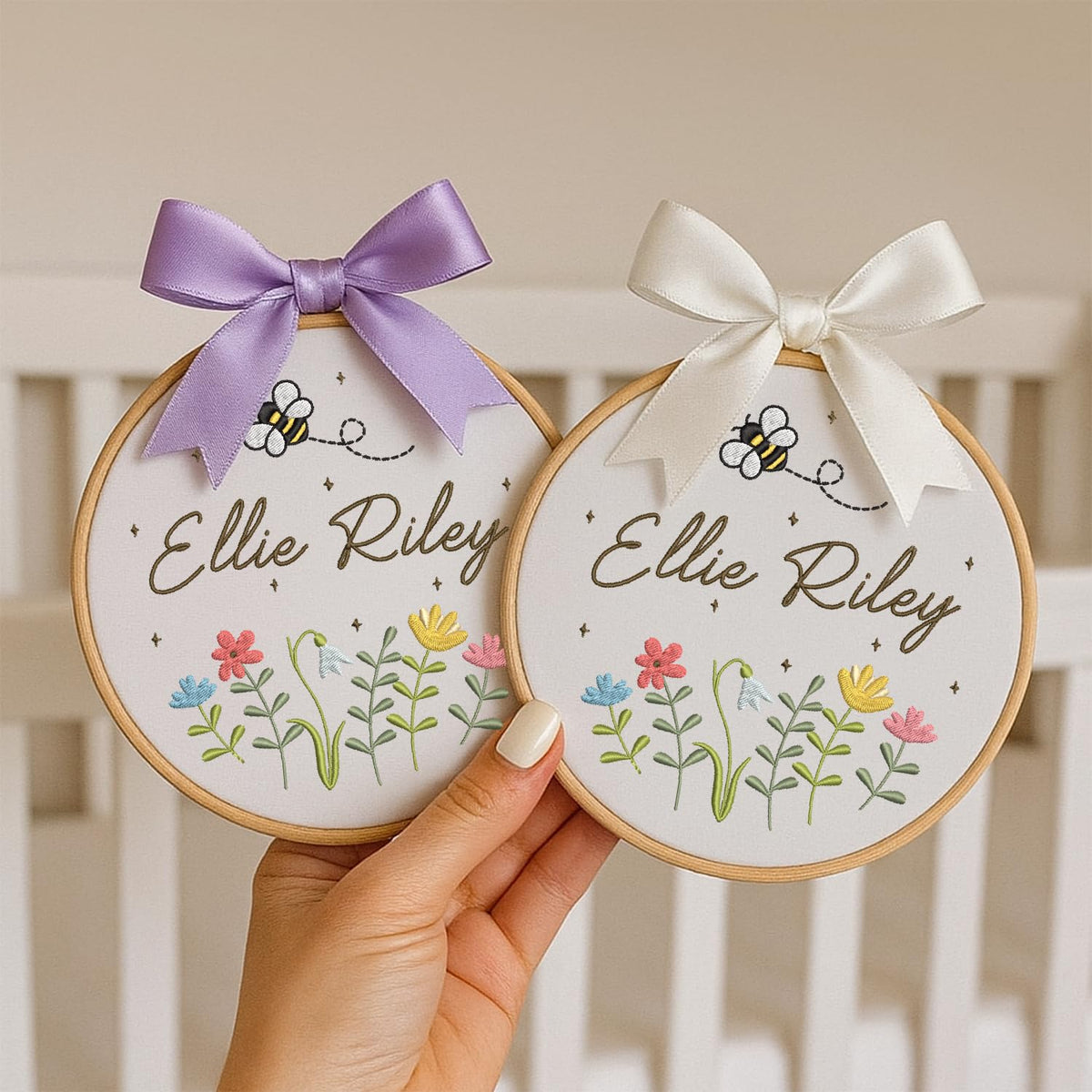 Personalized Embroidered Baby Name Hoop — 7 — image 3