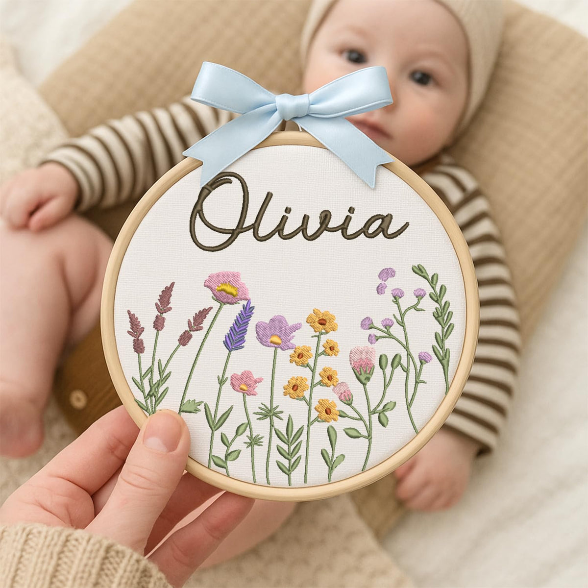 Personalized Embroidered Baby Name Hoop — 15 — image 5