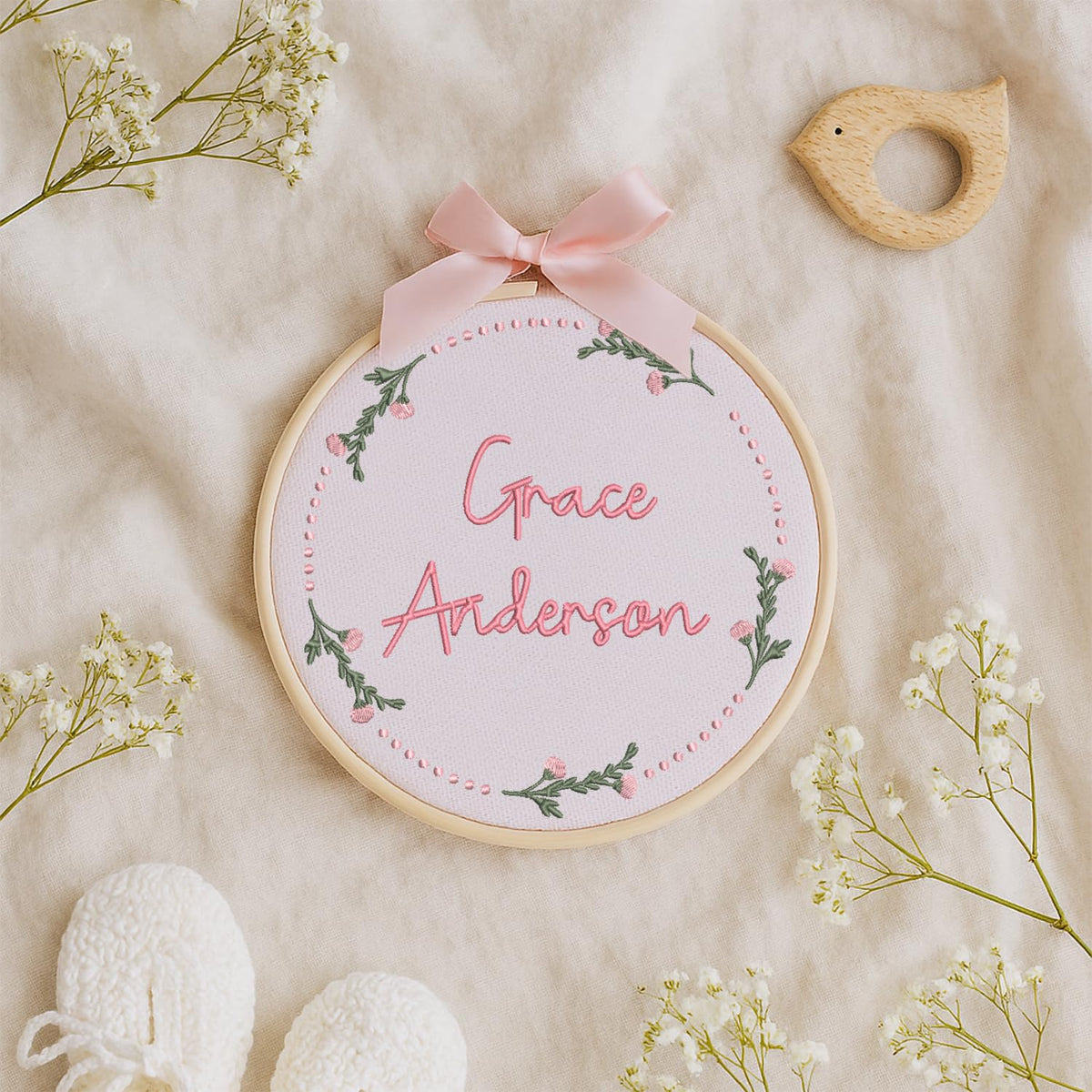 Personalized Embroidered Baby Name Hoop — 6 — image 8