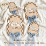 Personalized Wooden Birth Announcement Sign — 3 - plaid — image 6