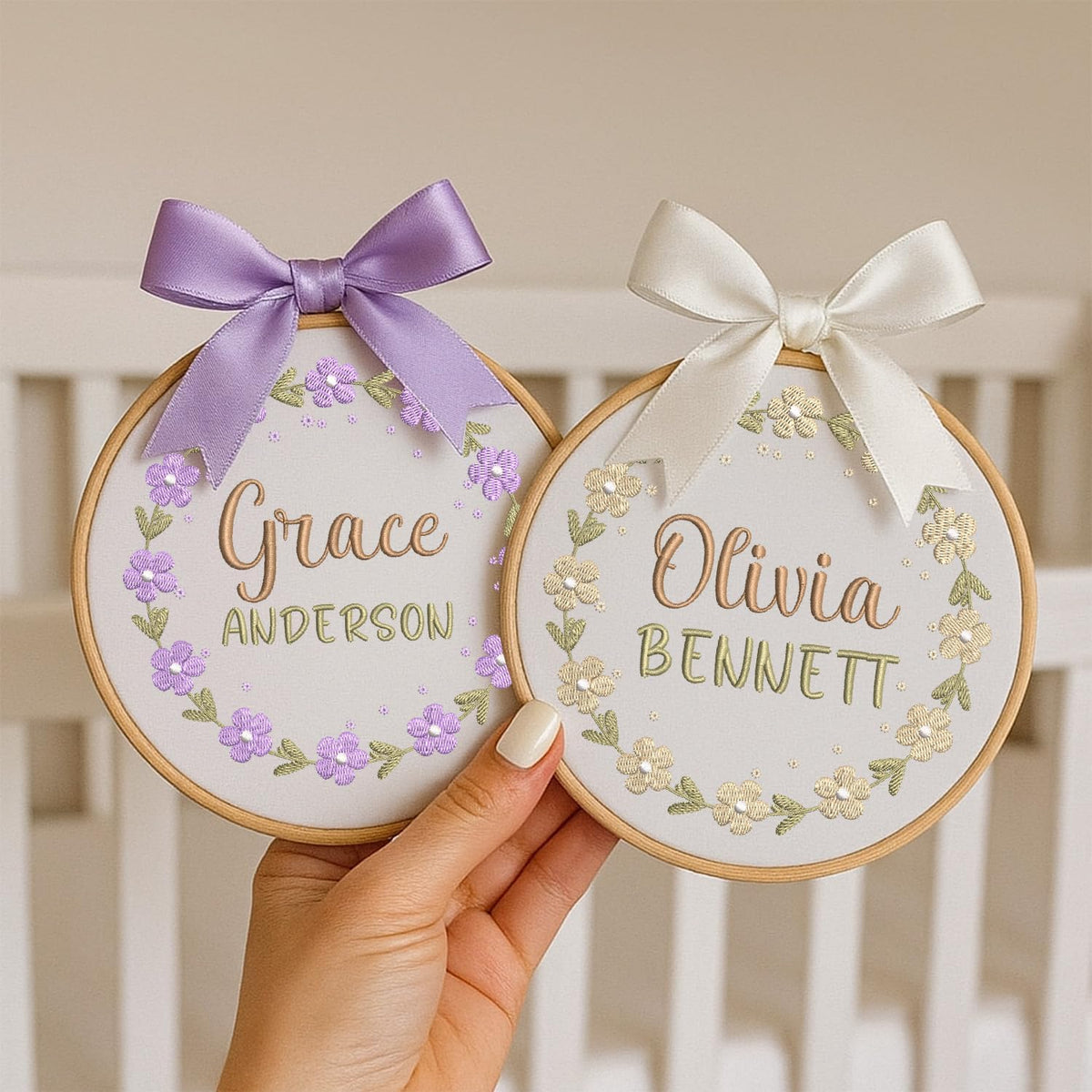 Personalized Embroidered Baby Name Hoop — 9 — image 3