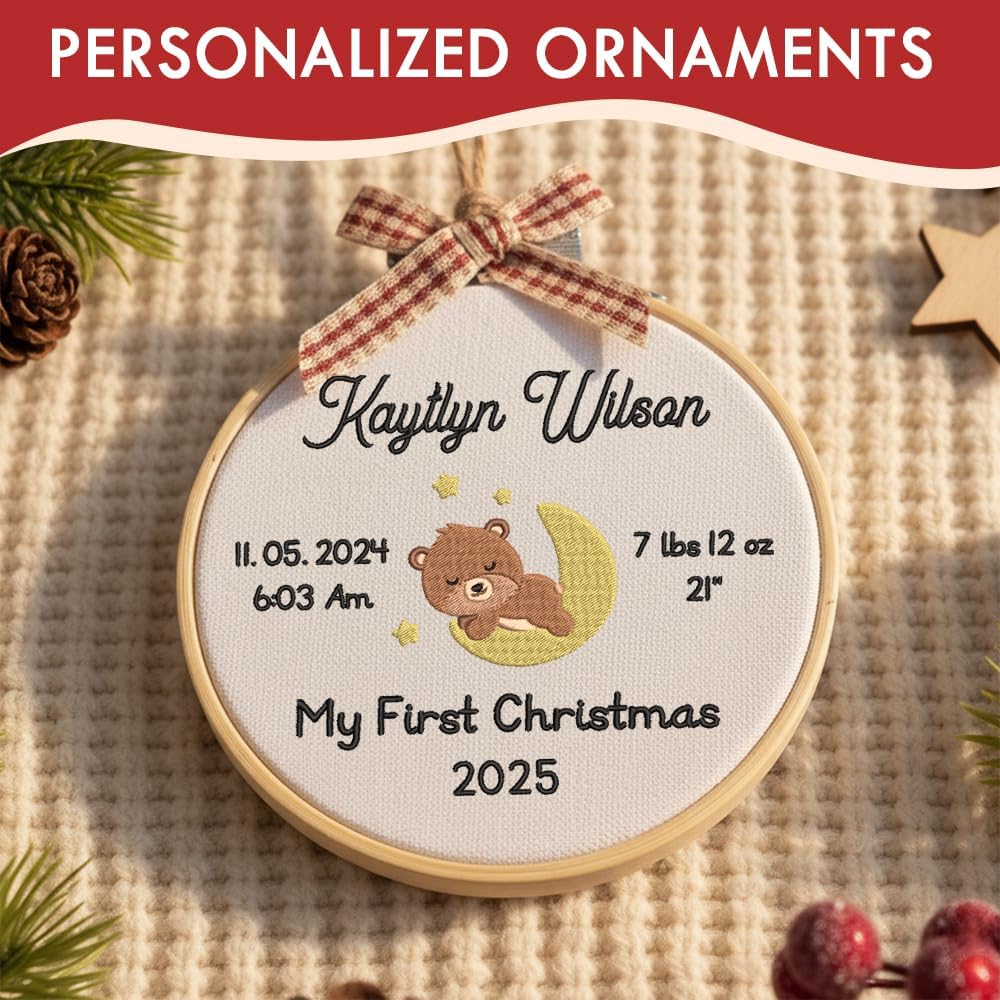 Baby's First Christmas Ornament — Bow — image 8