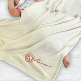 Personalized Knit Baby Blanket — 8 - Month flowers — image 4