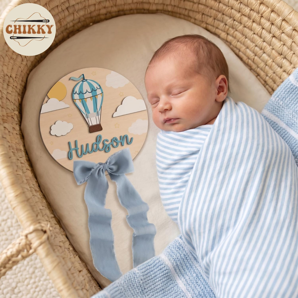 Personalized Wooden Birth Announcement Sign — image 2