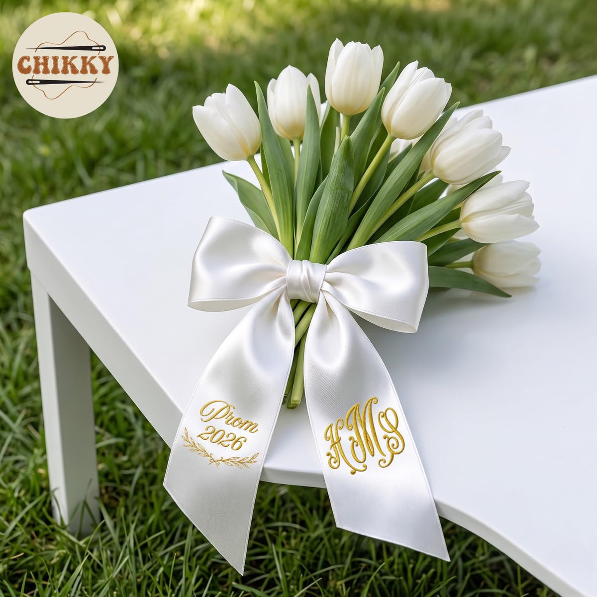 Personalized Embroidered Bouquet Sash — 2 - Prom — image 2