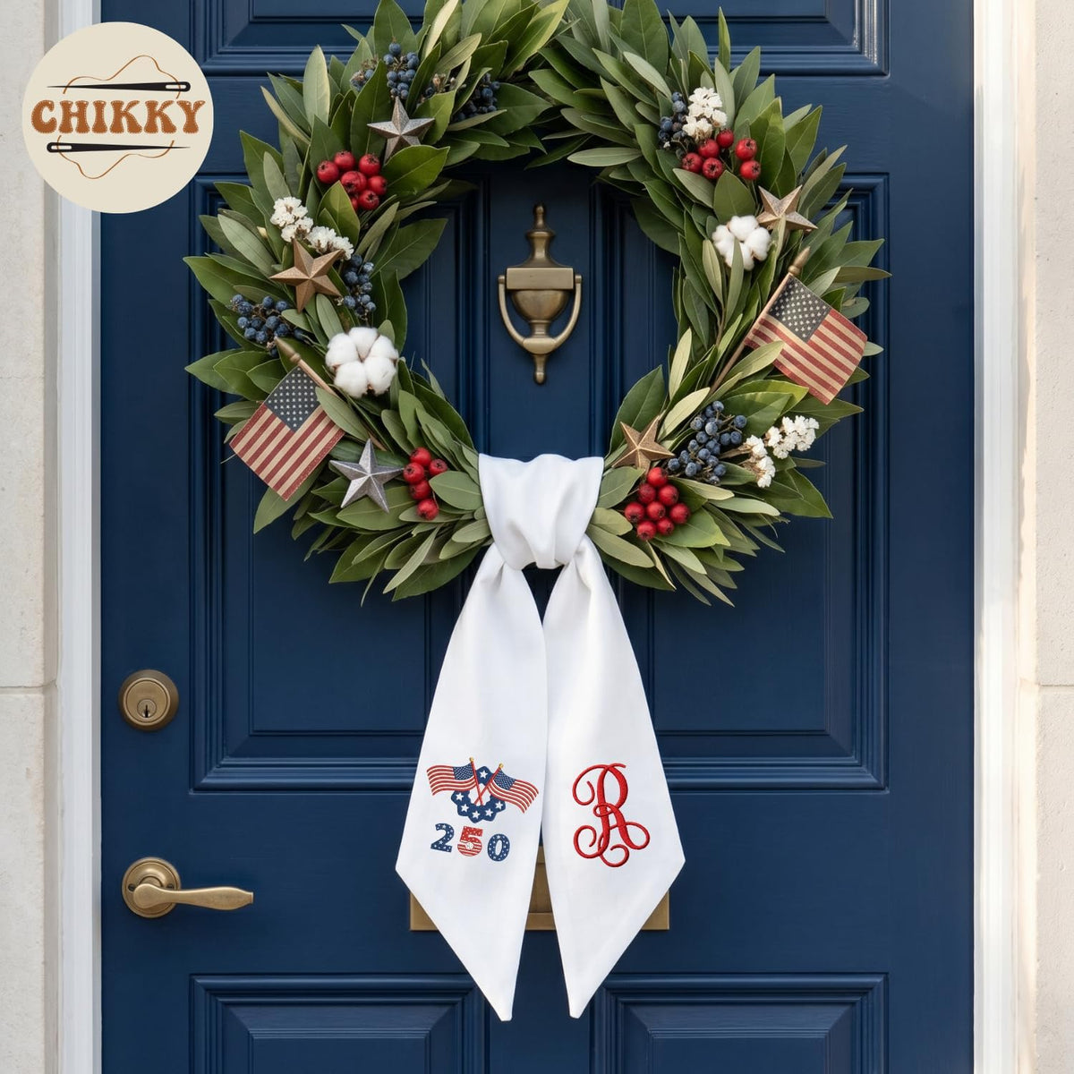 Patriotic Personalized Wreath Sash — 7-250 4th of July — image 5