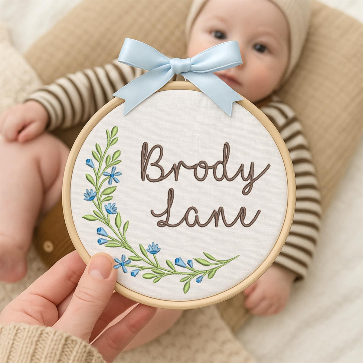 Personalized Embroidered Baby Name Hoop — 12 — image 5