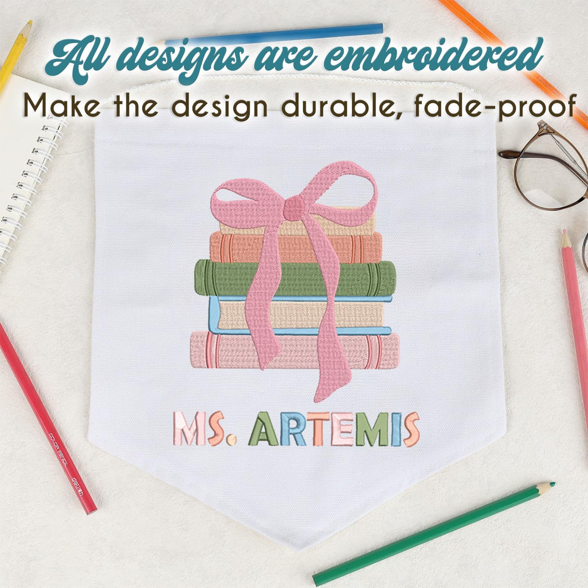 Personalized Embroidered Teacher Banner — 6 — image 5