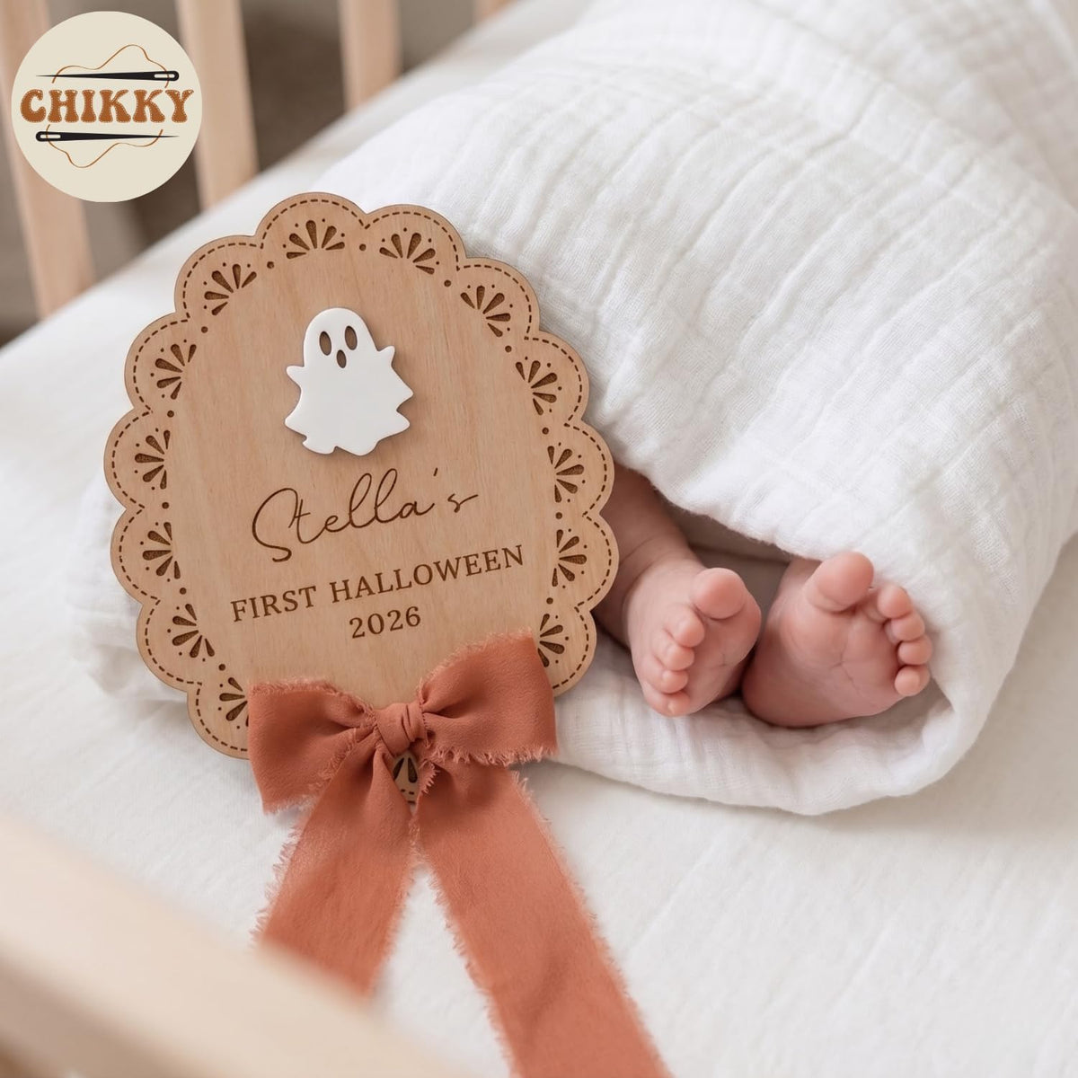 Personalized Wooden Birth Announcement Sign — image 3