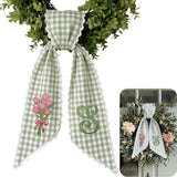 Monogram Personalized Wreath Sash — 8 - Pink Tulip