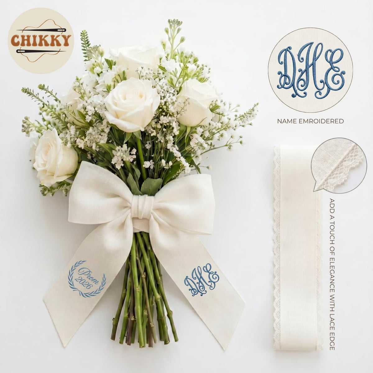 Personalized Embroidered Bouquet Sash — 11 - Prom 2026 — image 5