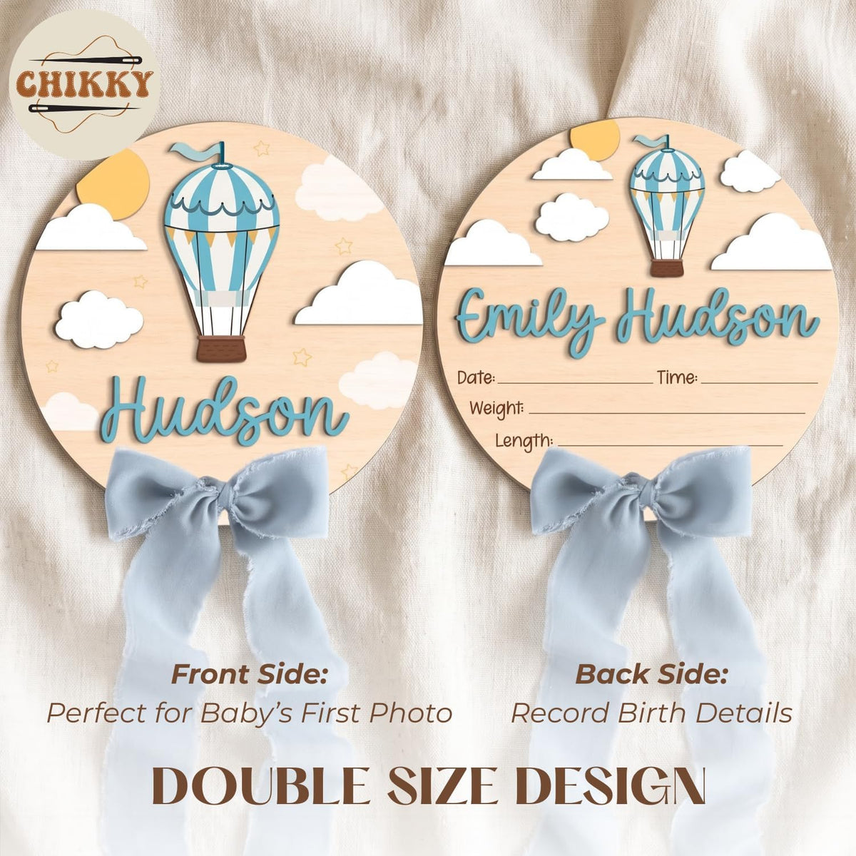 Personalized Wooden Birth Announcement Sign — image 5