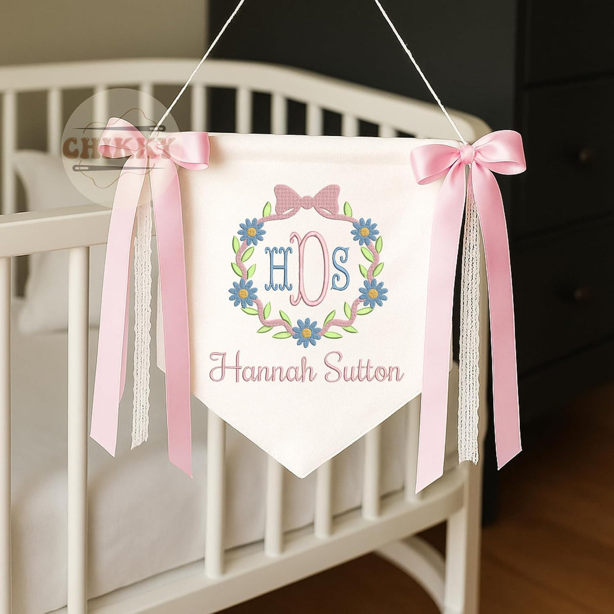 Personalized Embroidered Baby Name Banner — 1 — image 3