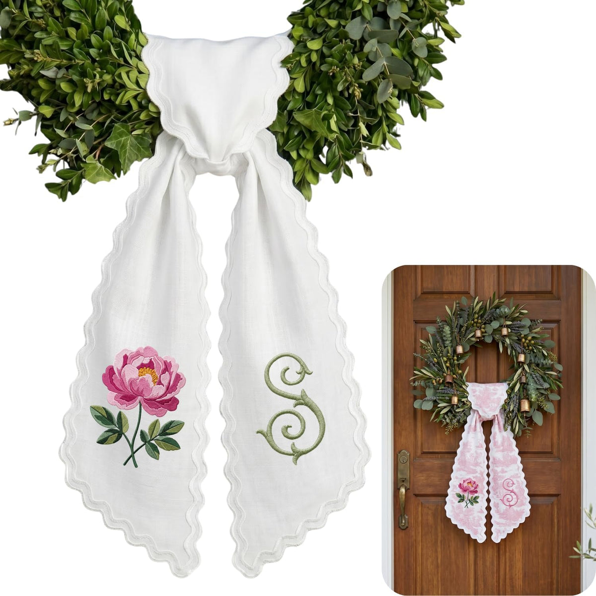 Christmas Personalized Wreath Sash