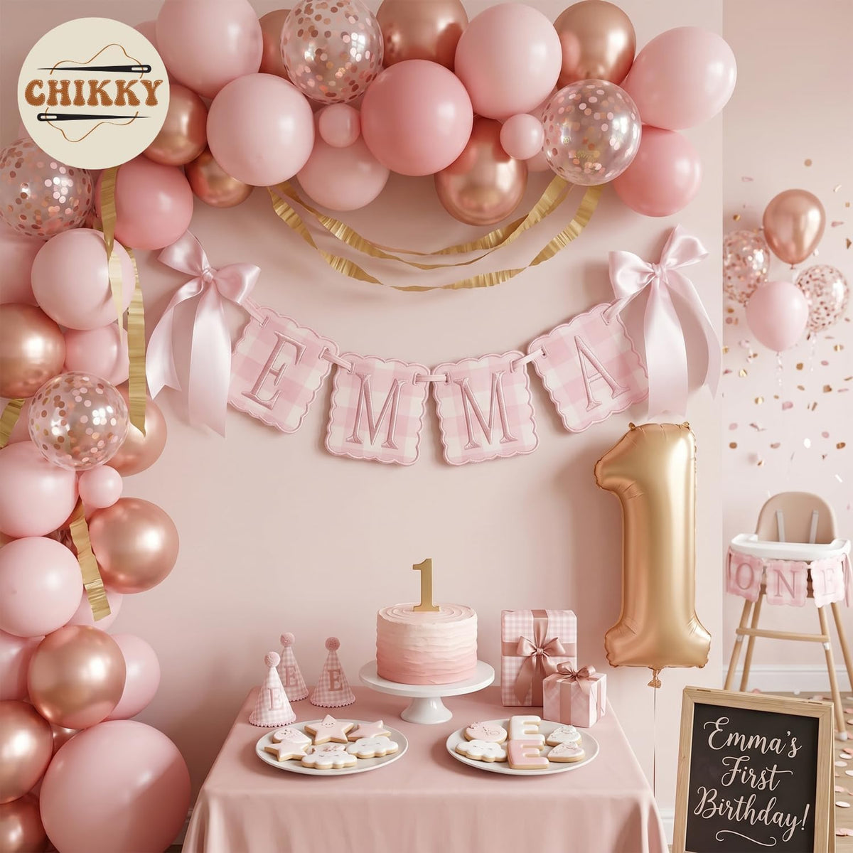 Personalized Embroidered Baby Name Banner — 1 - Pink — image 6