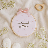 Personalized Newborn Name Embroidery Hoop — Bow — image 8