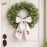 Patriotic Personalized Wreath Sash — 1 - American Flag & Initial — image 5