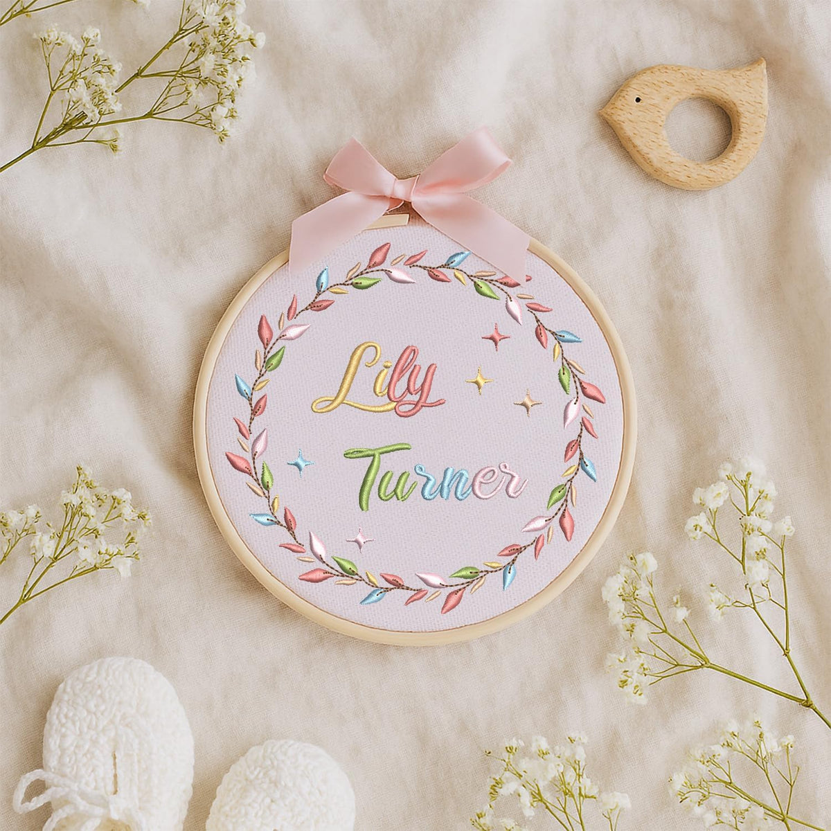 Personalized Embroidered Baby Name Hoop — 15 — image 8