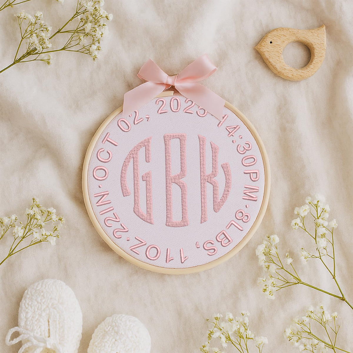 Personalized Embroidered Baby Name Hoop — 14 — image 8