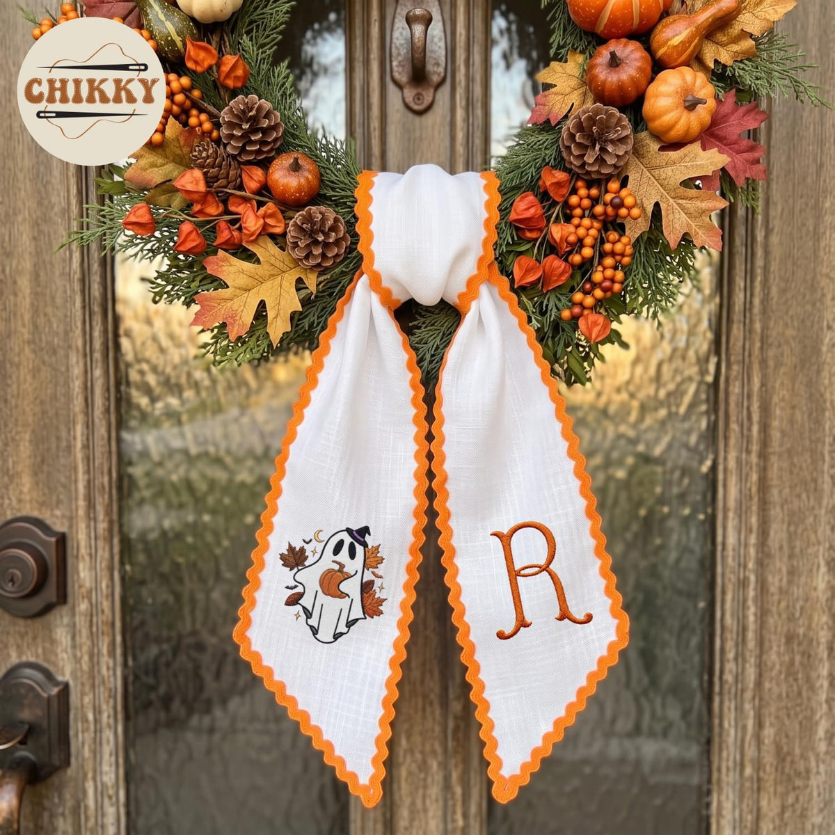 Halloween Personalized Wreath Sash — image 4