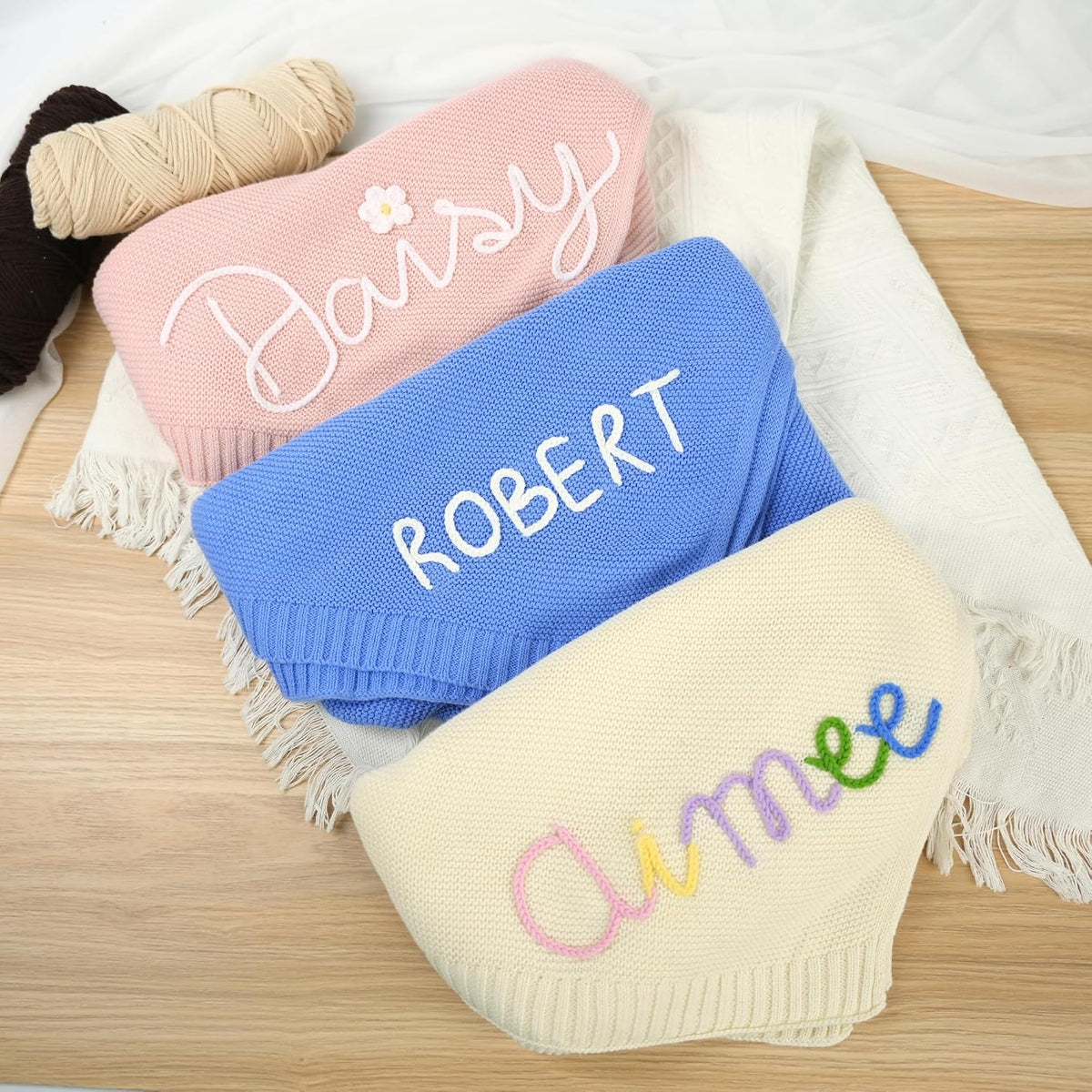 Personalized Knit Baby Blanket — 3 — image 2
