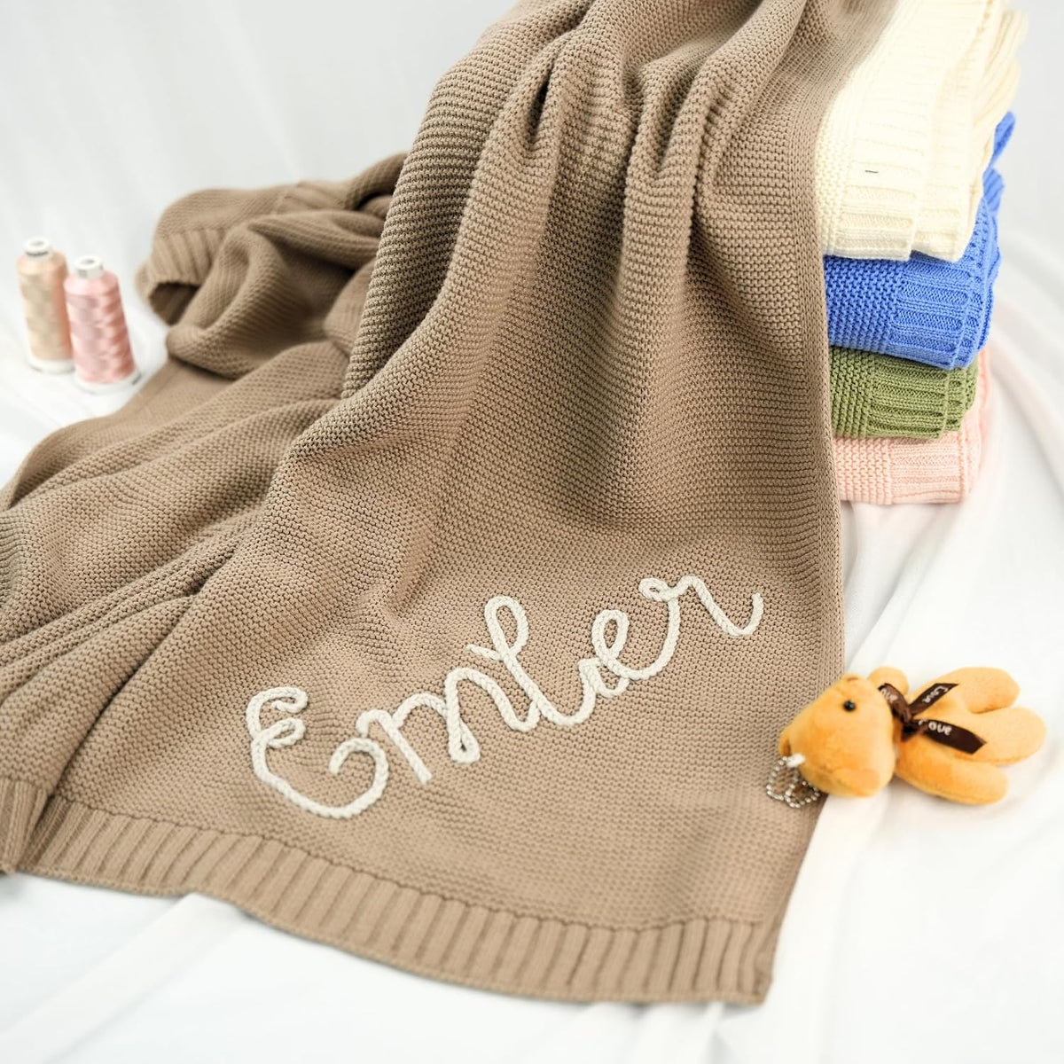 Personalized Knit Baby Blanket — 2 — image 3