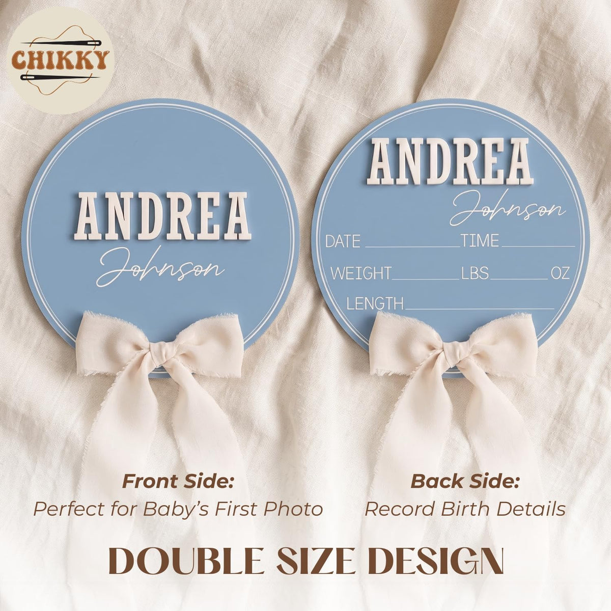 Personalized Wooden Birth Announcement Sign — image 5