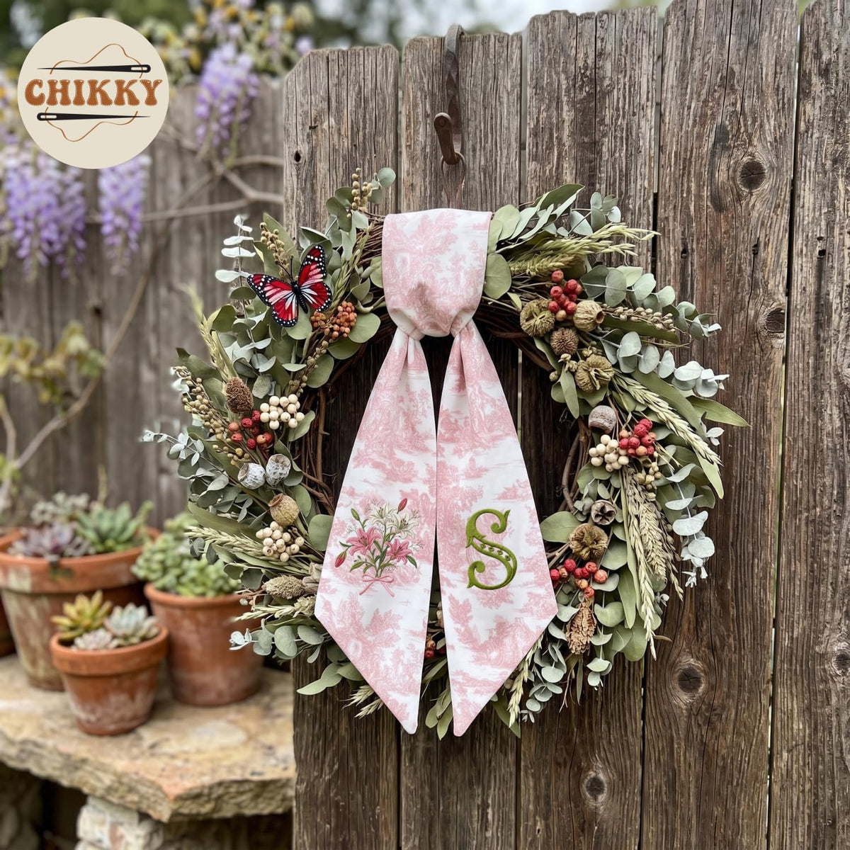 Christmas Personalized Wreath Sash — image 3