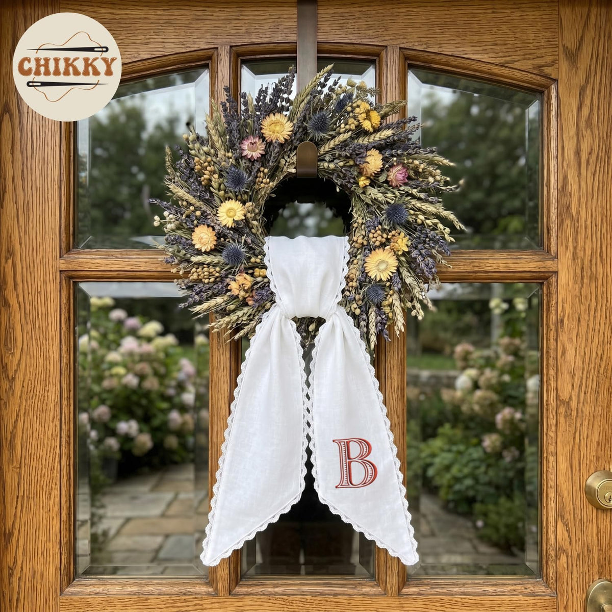 Monogram Personalized Wreath Sash — 3 - Big Initial — image 6