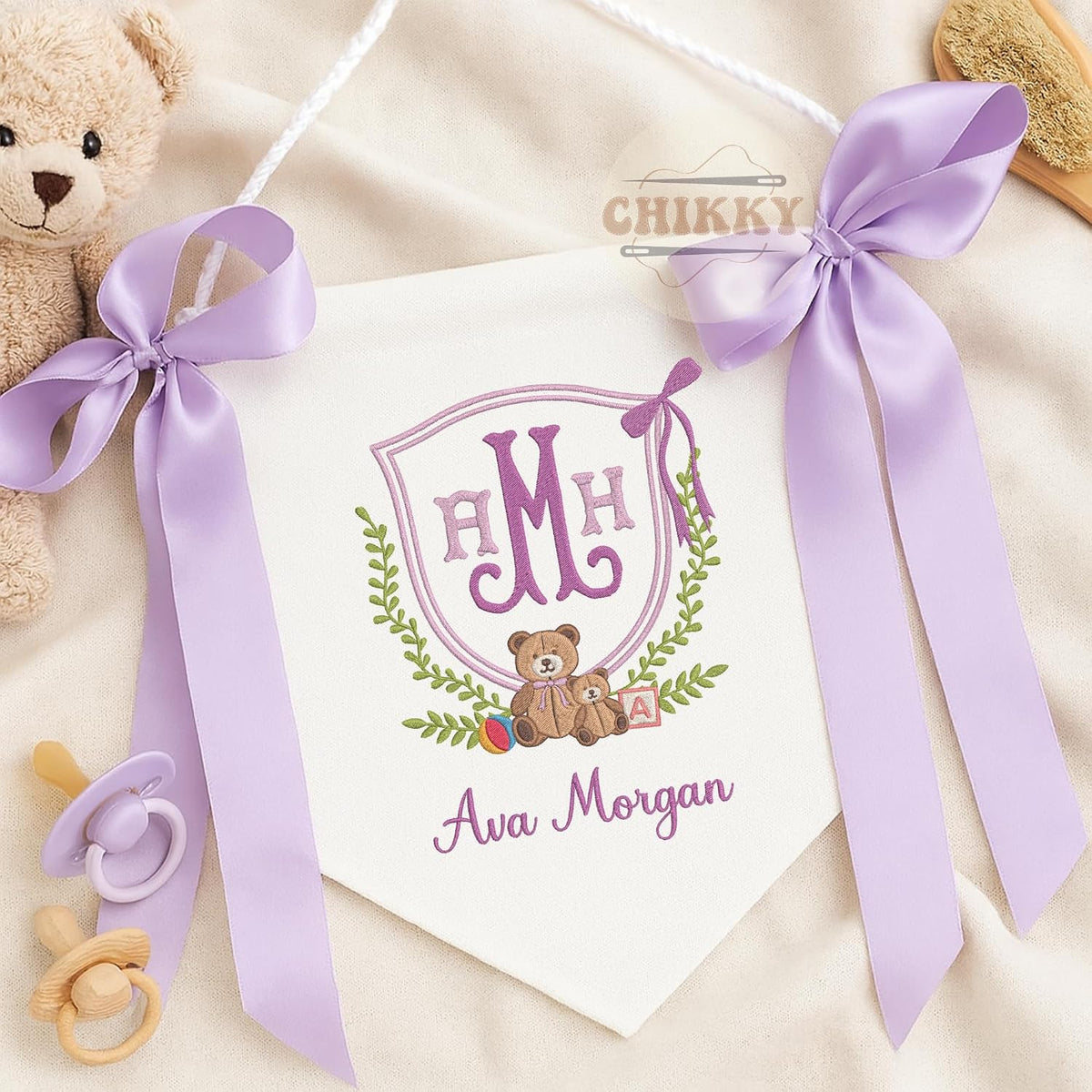 Personalized Embroidered Baby Name Banner — 6 — image 4