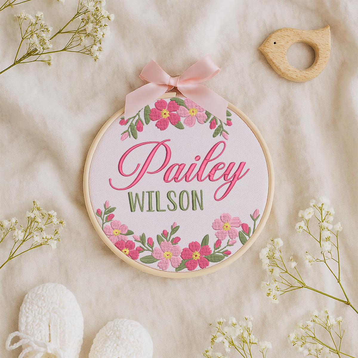 Personalized Embroidered Baby Name Hoop — 13 — image 6