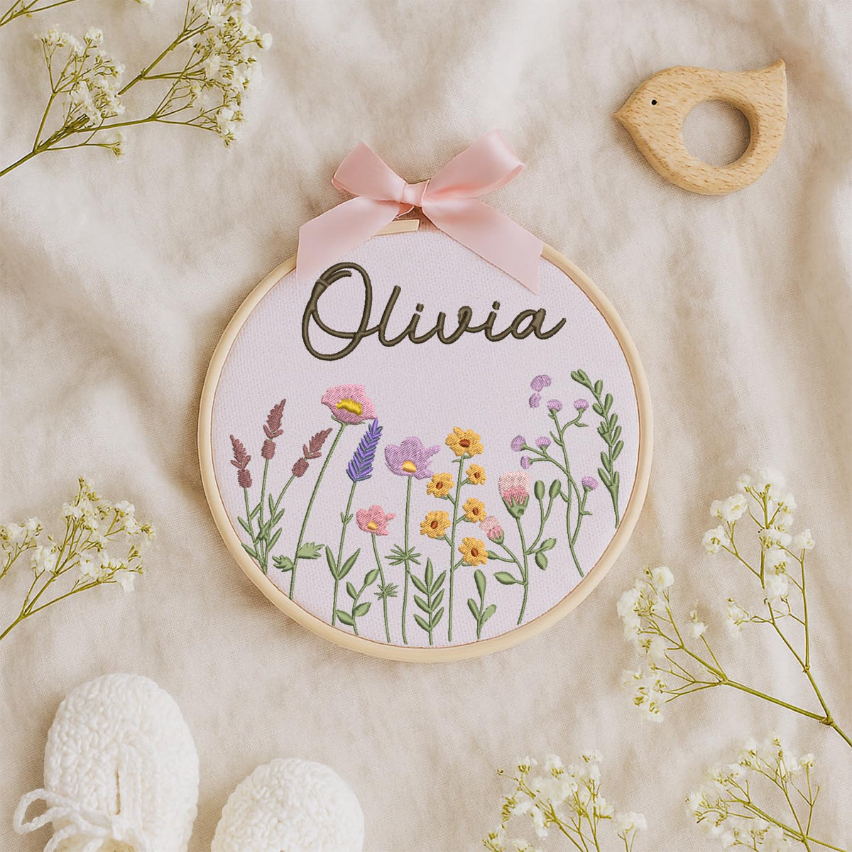 Personalized Embroidered Baby Name Hoop — 15 — image 8