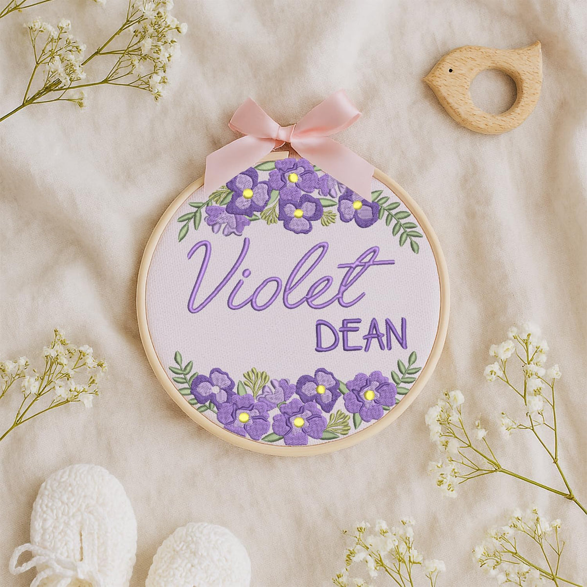 Personalized Embroidered Baby Name Hoop — 2 — image 8