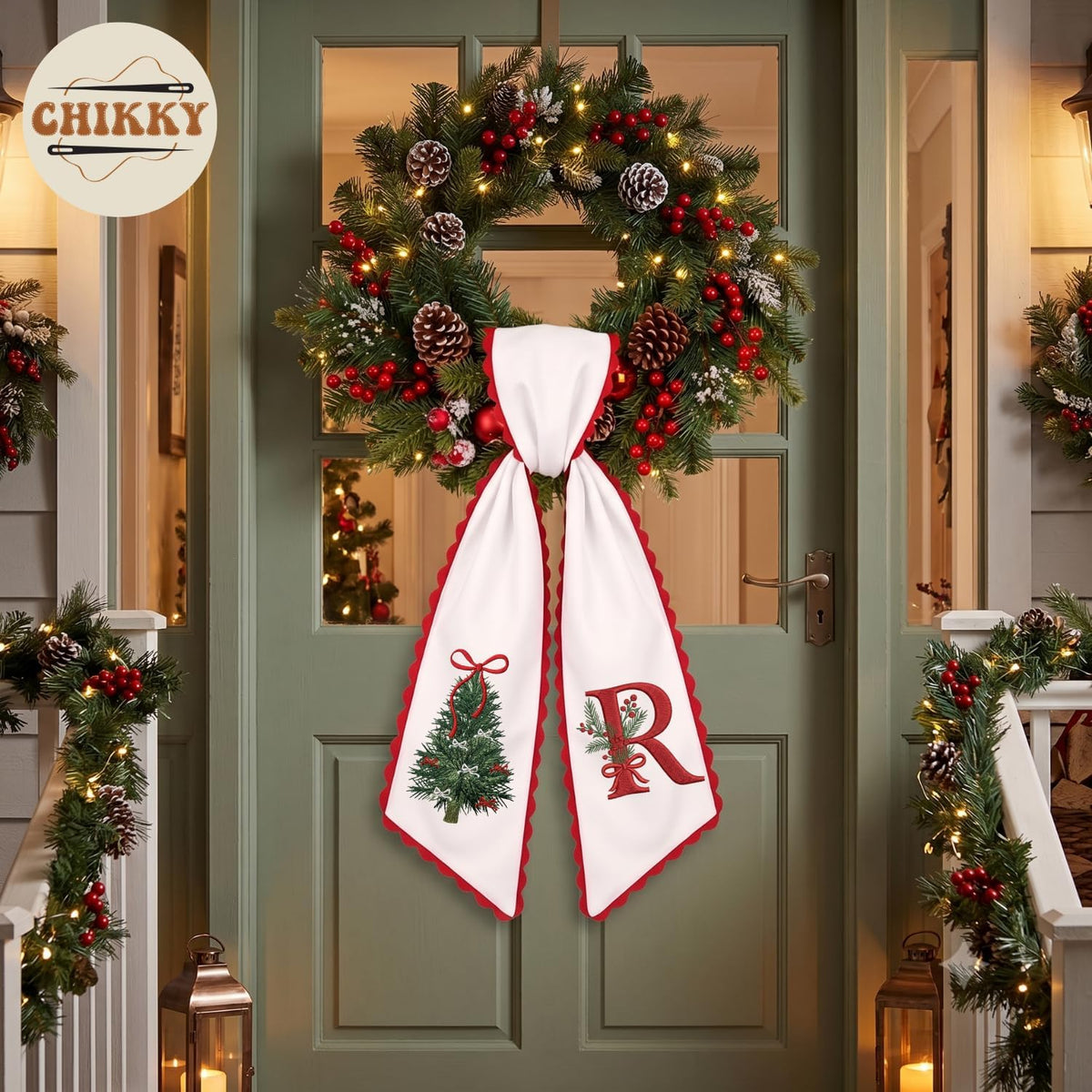 Christmas Personalized Wreath Sash — image 3