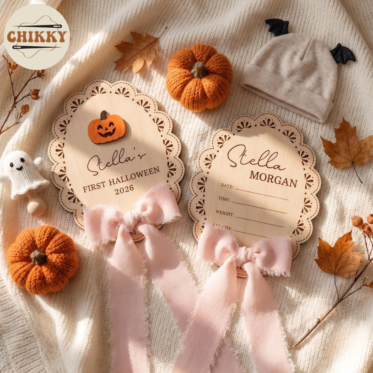 Personalized Wooden Birth Announcement Sign — image 2