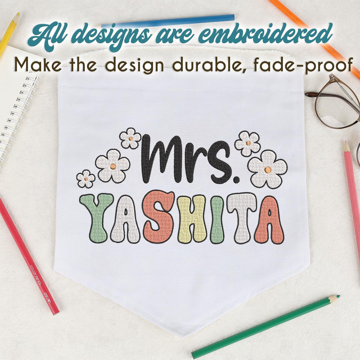 Personalized Embroidered Teacher Banner — 5 — image 5