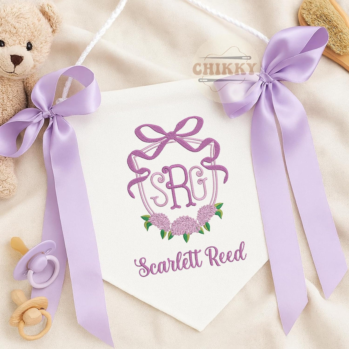 Personalized Embroidered Baby Name Banner — 11 — image 2
