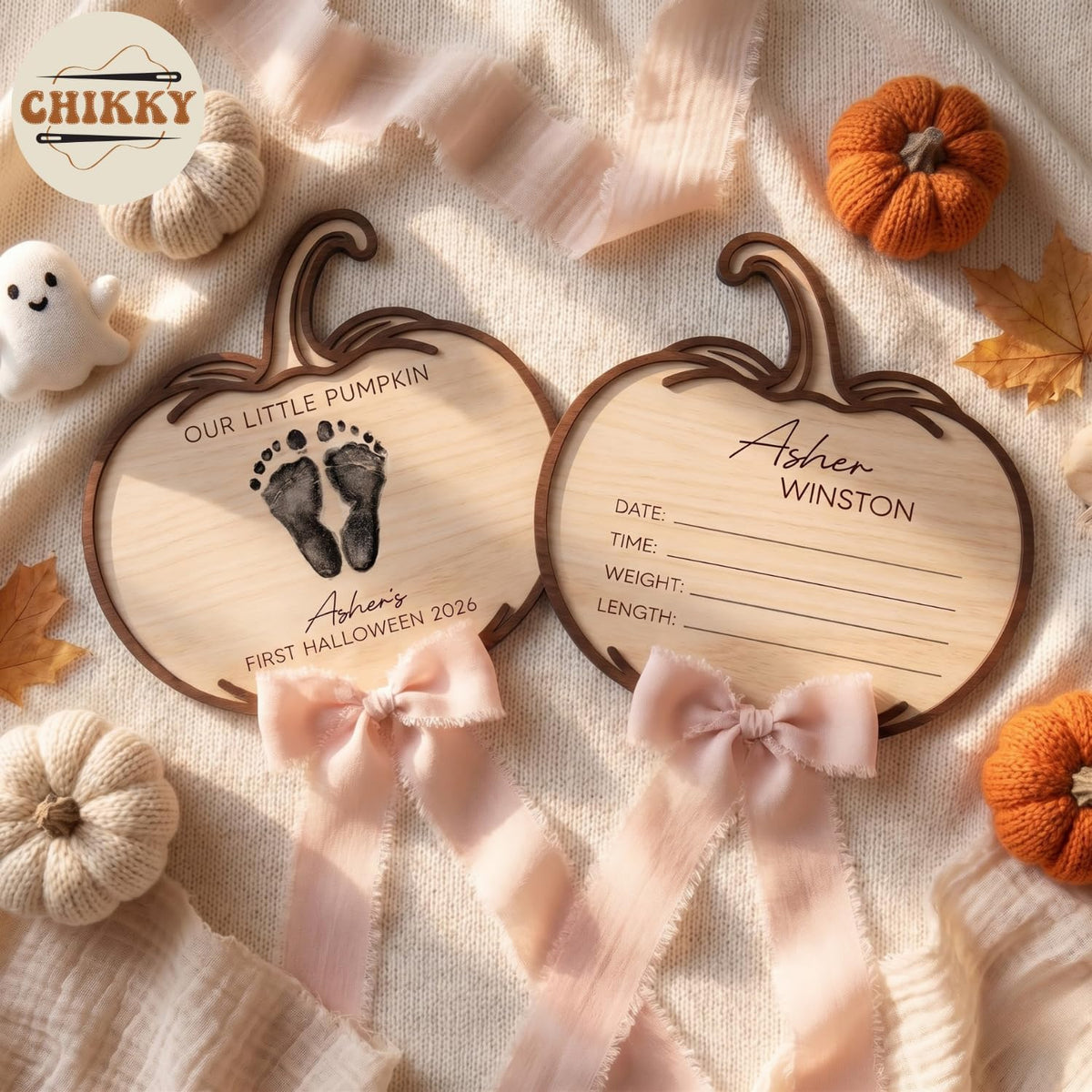 Personalized Wooden Birth Announcement Sign — image 4