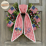 Patriotic Personalized Wreath Sash — 1 - USA Hydrangea Basket — image 5