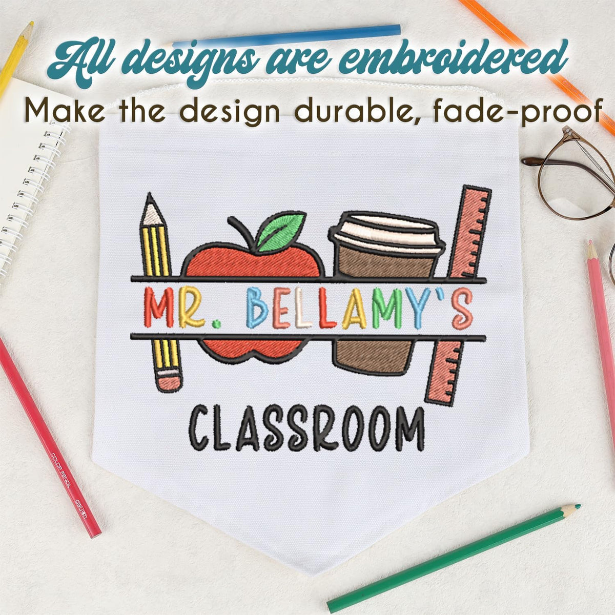 Personalized Embroidered Teacher Banner — 3 — image 5