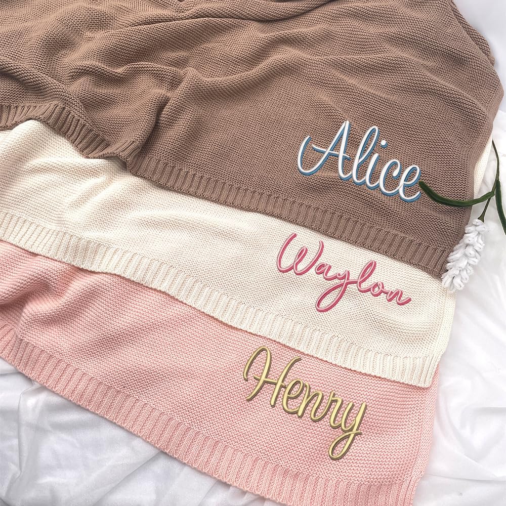 Personalized Knit Baby Blanket — 10 - Name — image 4